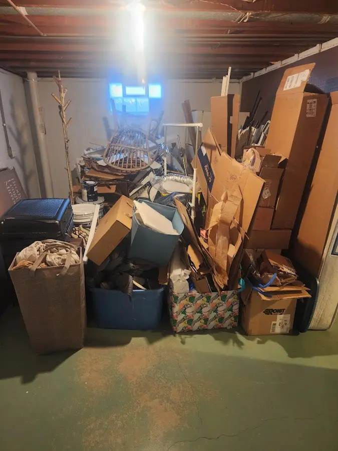 Roll-off dumpster container at job site for 2 Yard Dumpster Rental in Western Springs